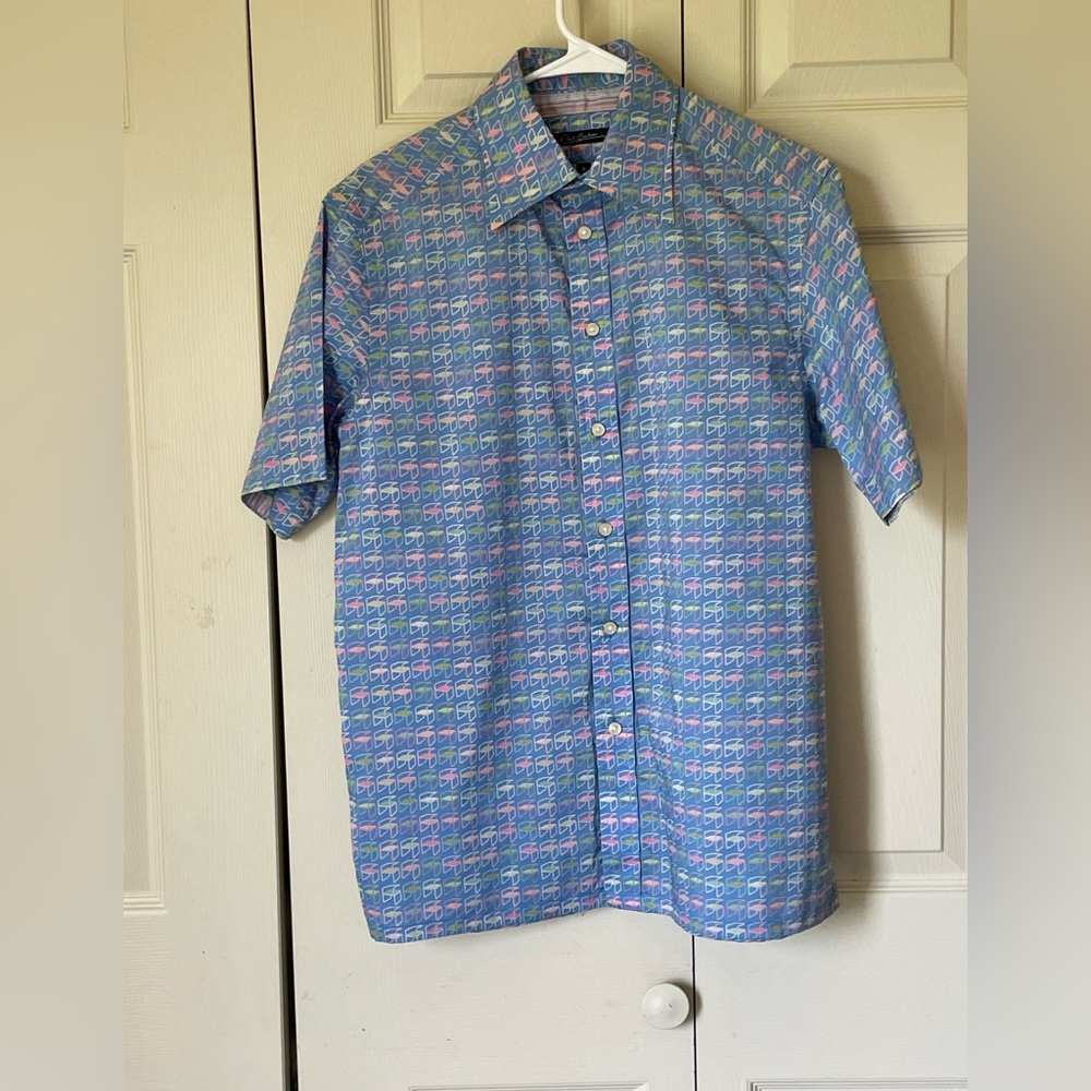 Robert Graham Men's Small Short Sleeve Cotton Shirt RN81913